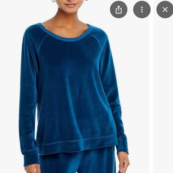 SOLD! WILT Black Velour Set - L/S Raglan Tunic Sweatshirt Wide Leg Pull On Pant - Picture 12 of 14